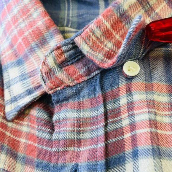 Faherty All Time Button Down Shirt - Autumn Plaid Size XXL Long Sleeve Flannel - Picture 8 of 16